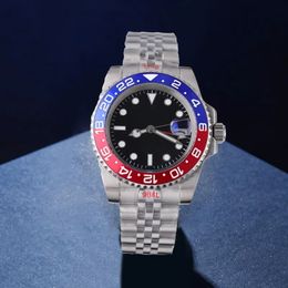 Designer expensive high quality men's watch Water Ghost Green GMT mechanical two time Niji steel belt watch factory agent