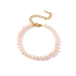 Charm Bracelets Natural Fresh Water Pearl Bracelet Women Korea Bead INS Style Adjustable Hand Chain Jewellery For Wedding Daily Wear