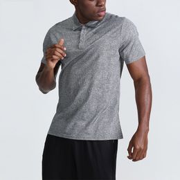 Lu Align Lemon LL Sports Men's Polo Shirt Mens Quick Dry Sweat-wicking Top Men Workout Short Sleeve Gym Jogger 2024