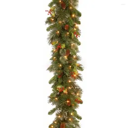 Christmas Decorations 1.8m Pine Vine Garland With Red Berries Rattan Home Party Wall Door Decor Tree Ornaments Xmas Wreath