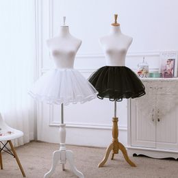 Women's Sleepwear Women Lolita Petticoat Gothic Cosplay Above Knee Underskirt Half Slip Crinoline Hoopless Short Lace Fluffy Ball Gown