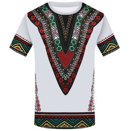 Mens TShirts Mens Round Neck Shirt 3D Print Ethnic African Clothing Summer Tshirt 230406