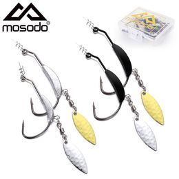 Mosodo 5pcs/lot Fish Hook With Metal Sequins Lure Weights 2g-7g Fishhooks For Soft Baits Fishing Hooks