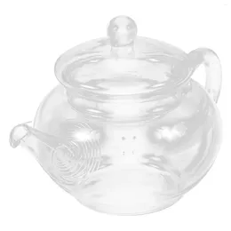 Dinnerware Sets Loose Leaf Tea Kettle Small Water Portable Teapot Transparent Miniature Handle Tearoom Miss