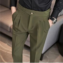 Men's Suits 2023 Autumn Winter Thick Woollen Men's Pants Fashion Casual Business Dress Slim Fit Office Social Trousers Pantalon Homme