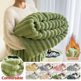 Blankets Swaddling New Delicate Blanket Soft Plush Autumn Warm Blankets For Beds Soft Coral Fleece Sofa Throw Blanket Comfortable Thicken Bed Sheet