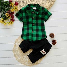 Clothing Sets Boys Set 2023 New Boy Lapel Shirt Two-piece Suit Children Small Gentleman Wear Casual Clothes Children's Clothing R231106