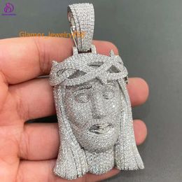 Pass Tester Sier Mens Diamond Jesus Piece Iced Out VVS Moissanit Hip Hop Pendant for Necklace