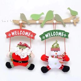 Christmas Decorations Cute Door Ornaments Wreath Three-dimensional Ornaments Xmas Hanging for Home Wall 1106