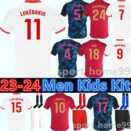 New 23 24 Sevillas LUKEBAKIO Soccer Jerseys SUSO RAFA MIR Y.EN NESYRI 2023 2024 SOW B.SOUMARE L.OCAMPOS Home Away 3rd Football Shirt adult Men Kids kit uniform