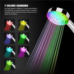 New Shower Head Led Rainfall Shower Sprayer Automatically Color-Changing Temperature Sensor Water Saving Showerhead For Bathroom