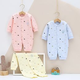 Rompers Baby Clothes For borns Clothing Romper Four Seasons Underwear Pure Cotton BoyGirl Sleepwear Long Sleeve Infant Pajamas 230406