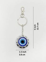 Keychains Lanyards L Flower Clasp With Blue White Black Evil Eye Lucky Charm Sign Of Good Luck Protection And Blessings Home Bags Keys Amemd
