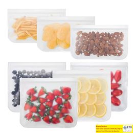 wholesale Reusable Storage Bags 12 Pack PEVA Leakproof Zipper Silicone Food Storage Bags