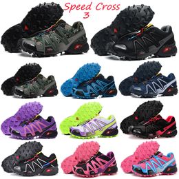 Men Women Speed Cross 3 CS Outdoor Shoes For Classic All Black White Green Red Pink Blue Yellow Sports Sneakers Trainers Walking Jogging