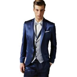 Custom-made Groom Tuxedos Two Buttons Men Notch Lapel Lapel Groomsmen Wedding/Prom/Dinner Man Blazer Jacket Pants Tie Vest m361222215