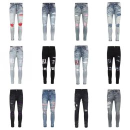 Miri Jeans Designers Jeans Distressed France Fashion Pierre Straight Biker Hole Stretch Denim Casual Jean Men Skinny Pants Elasticit Motorcycle Baggy Ksubi Jeans