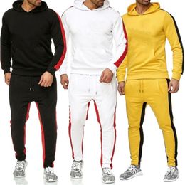 Men's Tracksuits Spring and winter men's jogging suit men's striped hoodiepants casual track and field wear men's sportswear casual clothing sweater 230406