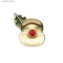 Pins Brooches 4/5 Inch Gold Tone 2017 Passchendaele Poppy Floral Brooch Lapel Pin Rememrance Day Gifts Q231107