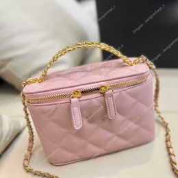 Caviar 2024 Shoulder Womens Handbag Crossbody Metal Designer Classic Cosmetic Zipper Box Bag Bags Pink Chain Golden Handheld Timeless Diamond High Quality