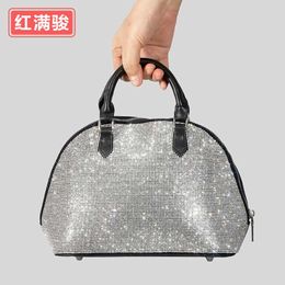 new water diamond shell bag for womens fashion niche hot diamond handbag bling high grade one shoulder crossbody bag 230406