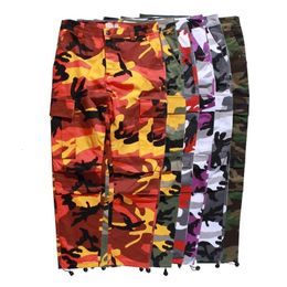 Men's Pants Cargo Men joggers Full Length Cotton Pockets Pant Casual orange Red Purple Pink Camo Pants Male Streetwear Trousers 230406