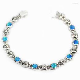 Charm Bracelets JLB-172 Elegant Opal Gem Bracelet Round Pattern Royalblue Friendship & Bangles For Women Bijoux Party Accessory