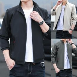 Men's Jackets Men Casual Long Sleeve Autumn Winter Stand Neck Top Blouse Coat Jacket With Pockets Mens House Sweaters