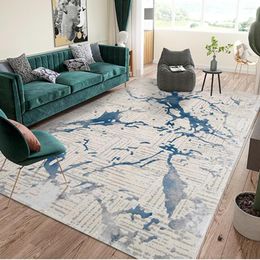 Carpets FREE SHIP Nordic Thick Luxury Rug Large Carpet For Kids Bedroom Sofa Soft Non-slip Flooring Tapets Blue Grey Gold