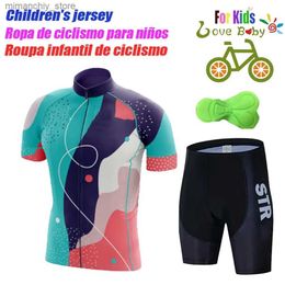 Cycling Jersey Sets High Quality 2022 Kids Cycling Clothing Summer Kids Jersey Set Biking Short Seve Clothes Suit MTB Children's Cycling Wear Q231108