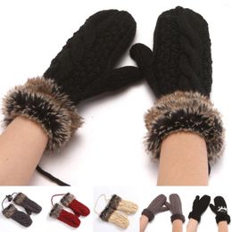 Cycling Gloves Women Fashion Knitted H Windproof Warm Thickened Fingered