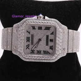 Premium High Quality Vvs Top Brand Hot Custom Dign Hip Hop Men Woman Hand Set Lced Out Diamond Moissanite Watch40megv7j