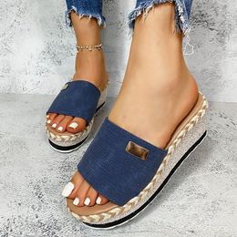 Sandalen 2023 SummerWomen's Platform Fashion Casual Wedge Slippers Thick Sole Open Toe Outdoor Beach Non-Slip LadiesWalking Schuhe