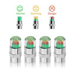 AUTO 2.0/2.2/2.4 Bar 30/32 PSI Car Tyre Pressure Monitor Pressure Gauge Cap Sensor Indicator Alert Monitoring Tools Kit 4pcs/Lot