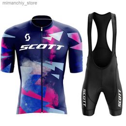 Cycling Jersey Sets SCOTT Cycling Jersey Set Summer Cycling Clothing Bike Jersey Men's Cycling Clothes Mtb Road Bicicta Maillot Ciclismo Hombre Q231107