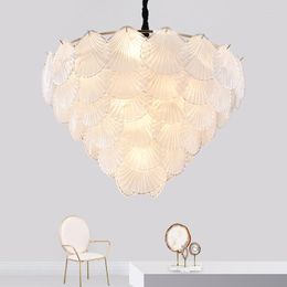 Pendant Lamps Post Modern Luxury Glass Leaves Lights Living Room Plate Gold Metal Lustre Lamp Suspend Fixtures Lamparas