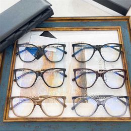 2023 Fashion Designer New Sunglasses Red Eyeglasses Frame Fashion Pearl Myopia Female Plain Face Shows Small