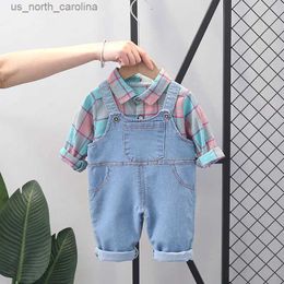 Clothing Sets New Children Clothes Suit Spring Autumn Kids Boy Girls Hoodeis Overalls 2Pcs/sets Baby Toddler Clothing Sportswear