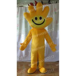 Halloween Yellow Hands Mascot Costume Cartoon Character Outfits Suit Adults Size Outfit Birthday Christmas Carnival Fancy Dress For Men Women
