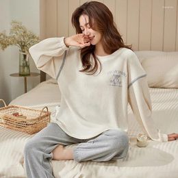 Women's Sleepwear Womens Pyjamas Set Cotton Female Pyjamas Woman Pijamas Cartoon Spring Autumn Long Sleeve Homewear Loungewear