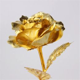 Foil Plated Rose Creative Gifts Lasts Forever Rose for Lover's Wedding Christmas Valentine's day present Home Decoration flower factory outlet