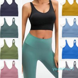 Yoga outfit U Type Back Align Tank Tops Gym Clothes LL Women Casual Running Nude Tight Sports Bra Fitness Beautiful Underwear Vest Shirt Size