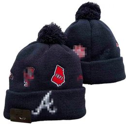 Braves Beanies Bobble Hats Baseball Ball Caps 2023-24 Fashion Designer Bucket Hat Chunky Knit Faux Pom Beanie Christmas Sport Knit hat a2