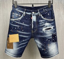 DSQ2 Men's Jeans short Luxury Designer summer Jeans Skinny Ripped Cool Guy Causal Hole Denim dsq Fit Jeans Washed short Pant D10