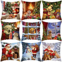 Christmas Decorations Christmas Cushion Cover Xmas Decorations For Home 2023 Merry Christmas Ornament case Natal Navidad New Year 2024 Gifts R231107