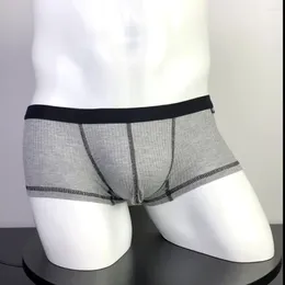 Underpants Personalized Design Thread Sweat-Absorbing Thin Breathable Boxer Shorts Single Layer U Convex Four Corner Men'S Underwear