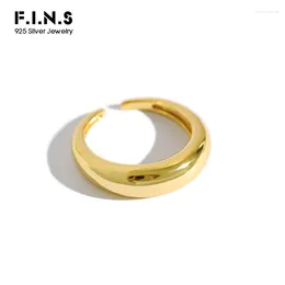 Cluster Rings F.I.N.S Sterling Silver For Women Simple Golden Finger Ring Minimalist Open Adjustable 925 Jewellery