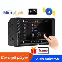Double 2 DIN Car Stereo MP5 Player 7 inch Touch Screen bluetooth USB AUX Radio Receiver In Dash Head Unit Camera