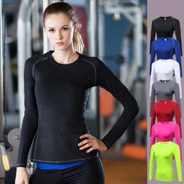 Yoga Outfits Aipbunny 2023 Quick Drying Women Long Sleeve Gym Elastic Sport Jersey T Shirt Fitness Women's Running Tops Tee Shirts