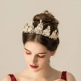Hair Clips MYFEIVO Luxury Bridal Tiara Freshwater Pearl Zircon Bride Crown Hairband Wedding Headdress Accessories HQ1375